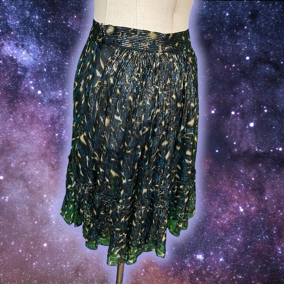 NWT Soeur ‘Lafayette’ Leopard Muslin Skirt in “Peacock Blue” Size 34 = Size XS - Picture 11 of 16